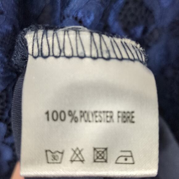 Outad Women's 2XL Navy Floral Lace Overlay Blouse Top, Tunic Length Whimsigoth - Picture 6 of 6